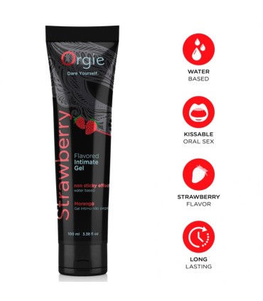 ORGIE LUBE TUBE STRAWBERRY KISSABLE WATER BASED INTIMATE GEL 100 ML