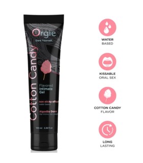 ORGIE LUBE TUBE COTTON CANDY KISSABLE WATER BASED INTIMATE GEL 100 ML