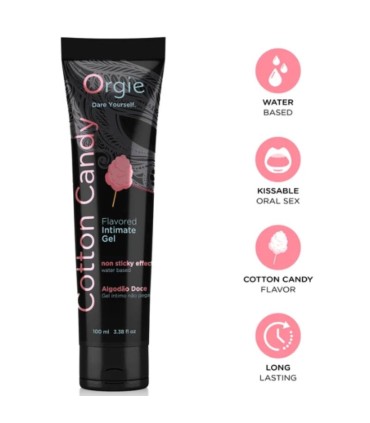 ORGIE LUBE TUBE COTTON CANDY KISSABLE WATER BASED INTIMATE GEL 100 ML