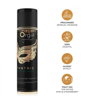ORGIE TANTRIC CELESTIAL SCENT SENSUAL MASSAGE VEGETAL OIL 200 ML