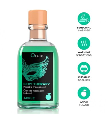 ORGIE LIPS MASSAGE APPLE KISSABLE MASSAGE SET 100 ML