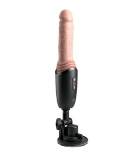 KING COCK PLUS THRUSTING COCK PRO SILICONE DILDO WITH THROTTLE VIBRATION AND HEAT LIGHT 127 CM