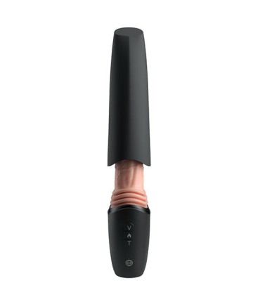 KING COCK PLUS THRUSTING COCK PRO SILICONE DILDO WITH THROTTLE VIBRATION AND HEAT LIGHT 127 CM