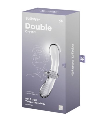 SATISFYER DOUBLE CRYSTAL DILDO TRANSPARENTE