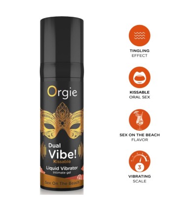 ORGIE DUAL VIBE SEX ON THE BEACH KISSABLE LIQUID VIBRATOR 15 ML