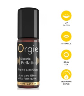 ORGIE ELECTRIC FELLATIO VIBRATING TINGLING LIP GLOSS 10 ML
