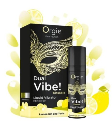 ORGIE DUAL VIBE LEMON GIN AND TONIC KISSABLE LIQUID VIBRATOR 15 ML