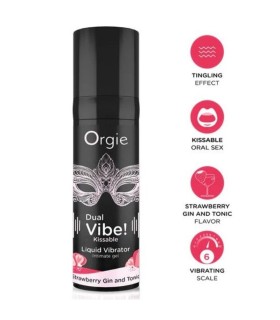 ORGIE DUAL VIBE STRAWBERRY GIN AND TONIC KISSABLE LIQUID VIBRATOR 15 ML
