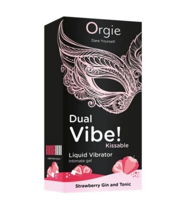 ORGIE DUAL VIBE STRAWBERRY GIN AND TONIC KISSABLE LIQUID VIBRATOR 15 ML