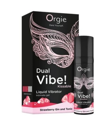 ORGIE DUAL VIBE STRAWBERRY GIN AND TONIC KISSABLE LIQUID VIBRATOR 15 ML