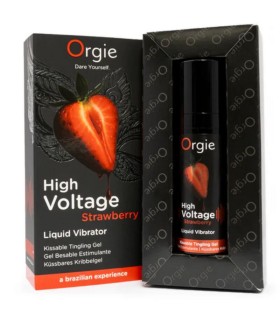 ORGIE HIGH VOLTAGE STRAWBERRY EXTRA STRONG KISSABLE LIQUID VIBRATOR 15 ML