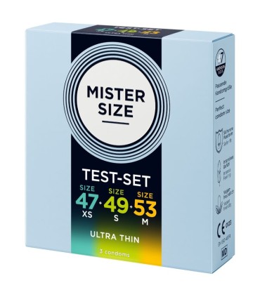 MISTER SIZE PACK SAMPLE CONDOM SIZE 47 49 53 MM 3 UNITS