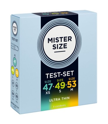MISTER SIZE PACK SAMPLE CONDOM SIZE 47 49 53 MM 3 UNITS