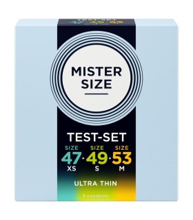MISTER SIZE PACK SAMPLE CONDOM SIZE 47 49 53 MM 3 UNITS