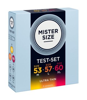 MISTER SIZE SAMPLE PACK CONDOMS SIZE 53 57 60 MM 3 UNITS