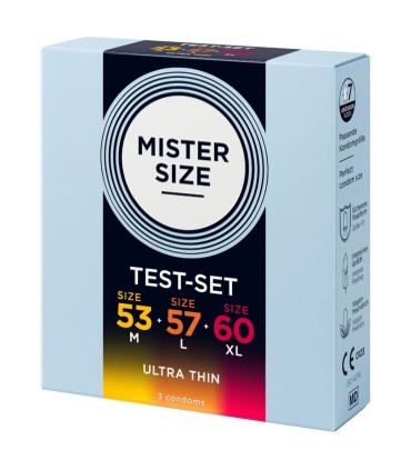 MISTER SIZE SAMPLE PACK CONDOMS SIZE 53 57 60 MM 3 UNITS