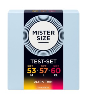 MISTER SIZE SAMPLE PACK CONDOMS SIZE 53 57 60 MM 3 UNITS
