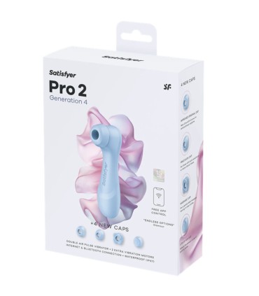 SATISFYER PRO 2 GENERATION 4 CLITORAL STIMULATOR SERENE BLUE