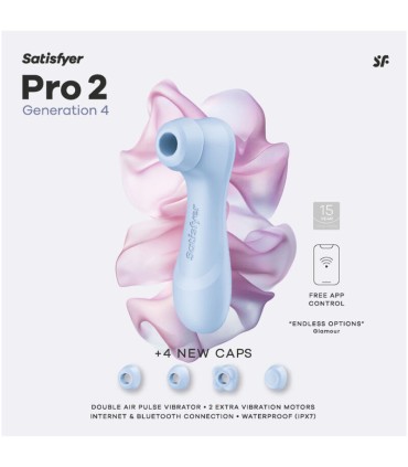 SATISFYER PRO 2 GENERATION 4 CLITORAL STIMULATOR SERENE BLUE