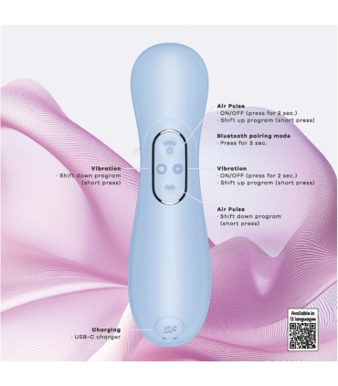 SATISFYER PRO 2 GENERATION 4 CLITORAL STIMULATOR SERENE BLUE