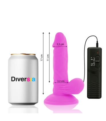 DIVERSIA DILDO REALISTICO FLEXIBLE CON VIBRACION MORADO 17 CM O 33 CM
