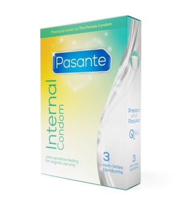 PASANTE INTERNAL LATEX FREE FEMALE CONDOMS BOX OF 3