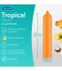 PASANTE TROPICAL MANGO PINEAPPLE AND COCONUT FLAVOURED CONDOMS 53 MM 144 UNITS