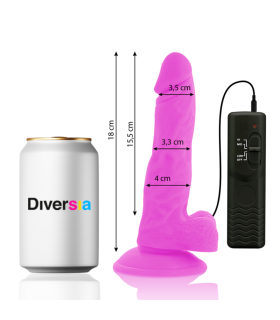 DIVERSIA DILDO REALISTICO FLEXIBLE CON VIBRACION LILA 18 CM O 4 CM
