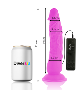 DIVERSIA DILDO REALISTICO FLEXIBLE CON VIBRACION LILA 21 CM O 49 CM