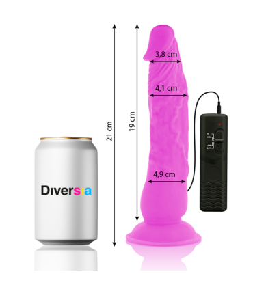 DIVERSIA DILDO REALISTICO FLEXIBLE CON VIBRACION LILA 21 CM O 49 CM