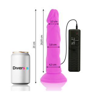 DIVERSIA DILDO REALISTICO FLEXIBLE CON VIBRACION LILA 23 CM O 43 CM
