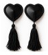 CHILIROSE CR 4897 HEART SHAPED NIPPLE COVERS WITH BLACK TASSELS