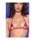 CHILIROSE CR 4900 RED TWO PIECE STRAPPY CUT OUT MICRO BIKINI ONE SIZE