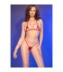 CHILIROSE CR 4900 RED TWO PIECE STRAPPY CUT OUT MICRO BIKINI ONE SIZE