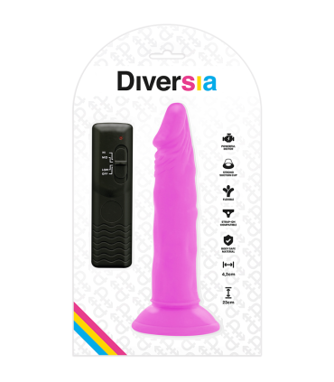 DIVERSIA DILDO REALISTICO FLEXIBLE CON VIBRACION LILA 23 CM O 43 CM