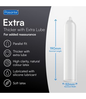 PASANTE EXTRA EXTRA THICK CONDOMS 144 UNITS