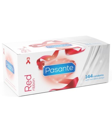 PASANTE RED RIBBON NATURELLE SHAPED FIT CONDOMS 54 MM 144 UNITS