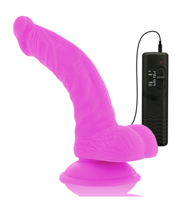 DIVERSIA DILDO REALISTICO FLEXIBLE CON VIBRACION LILA 215 CM O 45 CM