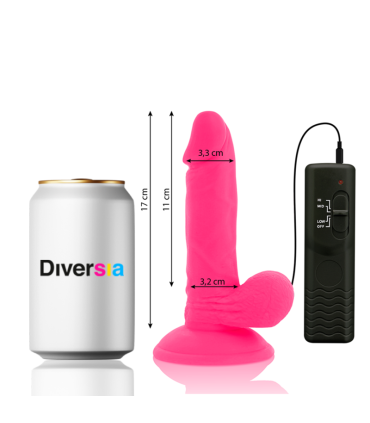 DIVERSIA DILDO REALISTICO FLEXIBLE CON VIBRACION ROSA 17 CM O 33 CM