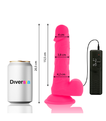 DIVERSIA DILDO REALISTICO FLEXIBLE CON VIBRACION ROSA 205 CM O 42 CM