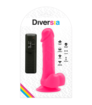 DIVERSIA DILDO REALISTICO FLEXIBLE CON VIBRACION ROSA 205 CM O 42 CM