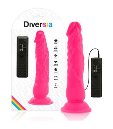 DIVERSIA DILDO REALISTICO FLEXIBLE CON VIBRACION ROSA 21 CM O 49 CM
