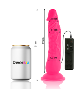 DIVERSIA DILDO REALISTICO FLEXIBLE CON VIBRACION ROSA 21 CM O 49 CM