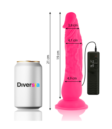 DIVERSIA DILDO REALISTICO FLEXIBLE CON VIBRACION ROSA 21 CM O 49 CM