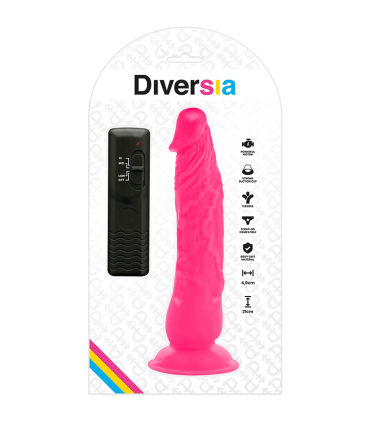 DIVERSIA DILDO REALISTICO FLEXIBLE CON VIBRACION ROSA 21 CM O 49 CM