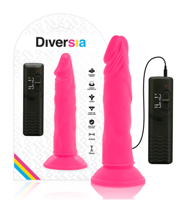 DIVERSIA DILDO REALISTICO FLEXIBLE CON VIBRACION ROSA 23 CM O 43 CM