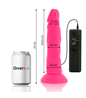 DIVERSIA DILDO REALISTICO FLEXIBLE CON VIBRACION ROSA 23 CM O 43 CM