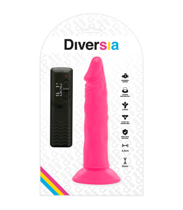 DIVERSIA DILDO REALISTICO FLEXIBLE CON VIBRACION ROSA 23 CM O 43 CM