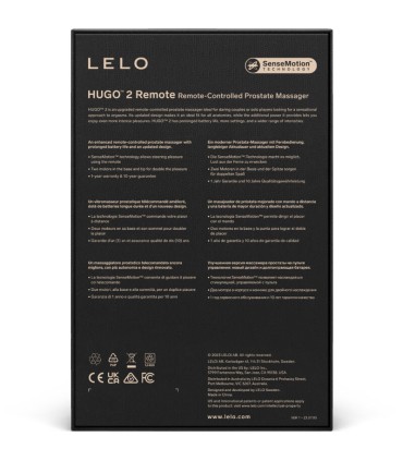 LELO HUGO 2 MASAJEADOR DE PROSTATA CONTROL REMOTO NEGRO