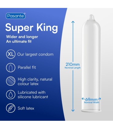 PASANTE CONDOMS SIZE SUPER KING BAG 144 UNITS